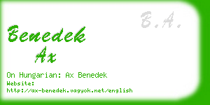 benedek ax business card